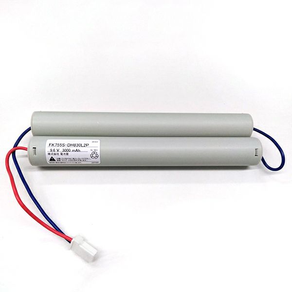 FK755相当品 電池屋製新品 パナソニック製非常灯器具用交換電池 9.6V3000mAh <年度シール付き> コネクター付きそのまま取付できます。